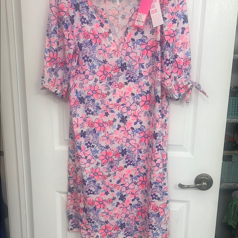 Lilly Pulitzer NWT Easley Short sleeved dress in Party Like A Lobster print
